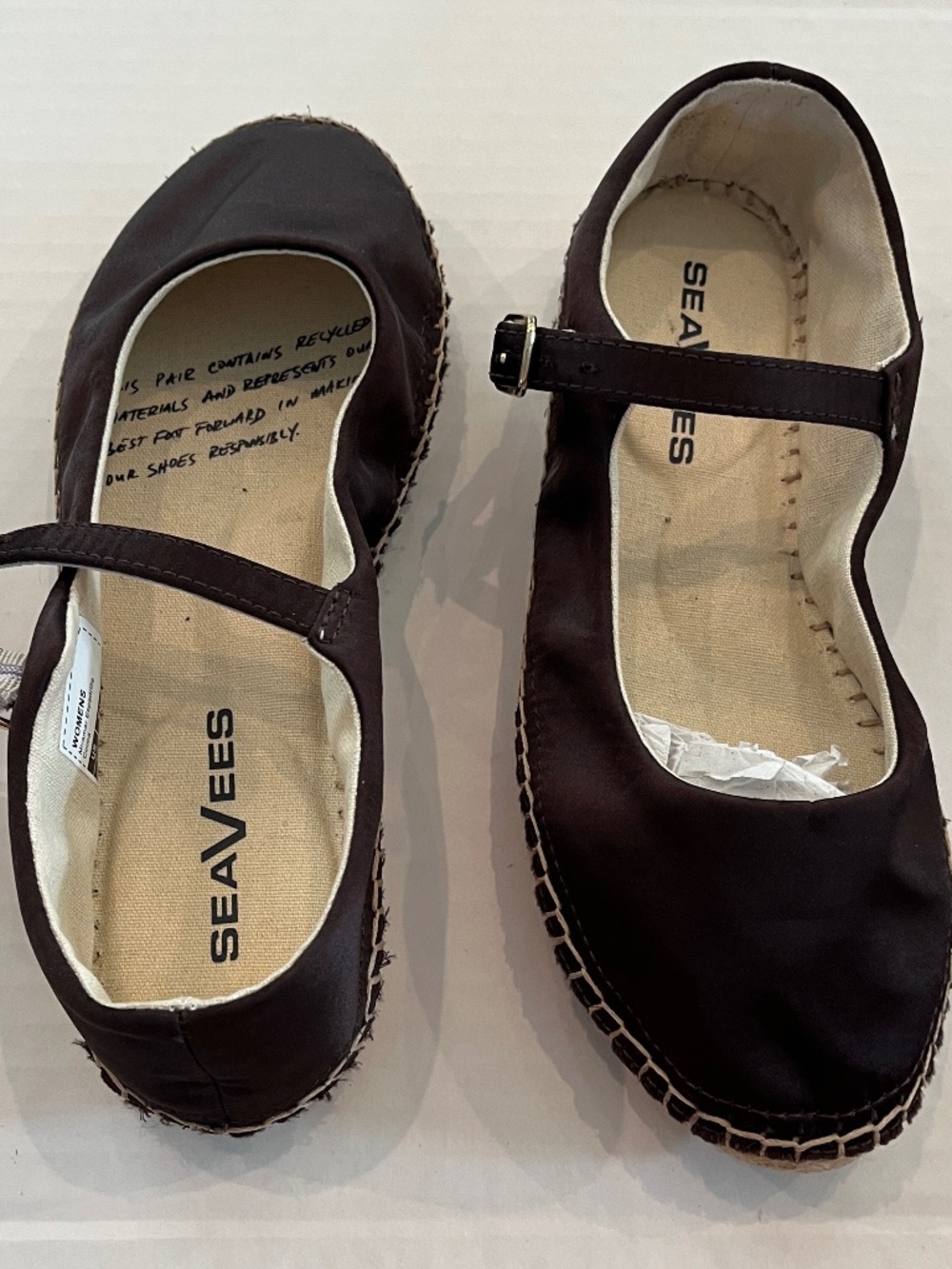 SeaVees Miramar Espadrille —Cocoa Satin —Women's Size 5 —Brand New, Never Worn